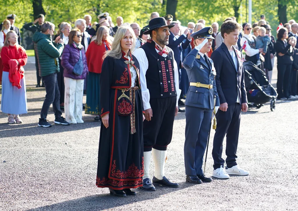Storting President Masud Gharahkhani and Oslo Mayor Anne Lindboe at the National Monument in Norway on May 17th 2026