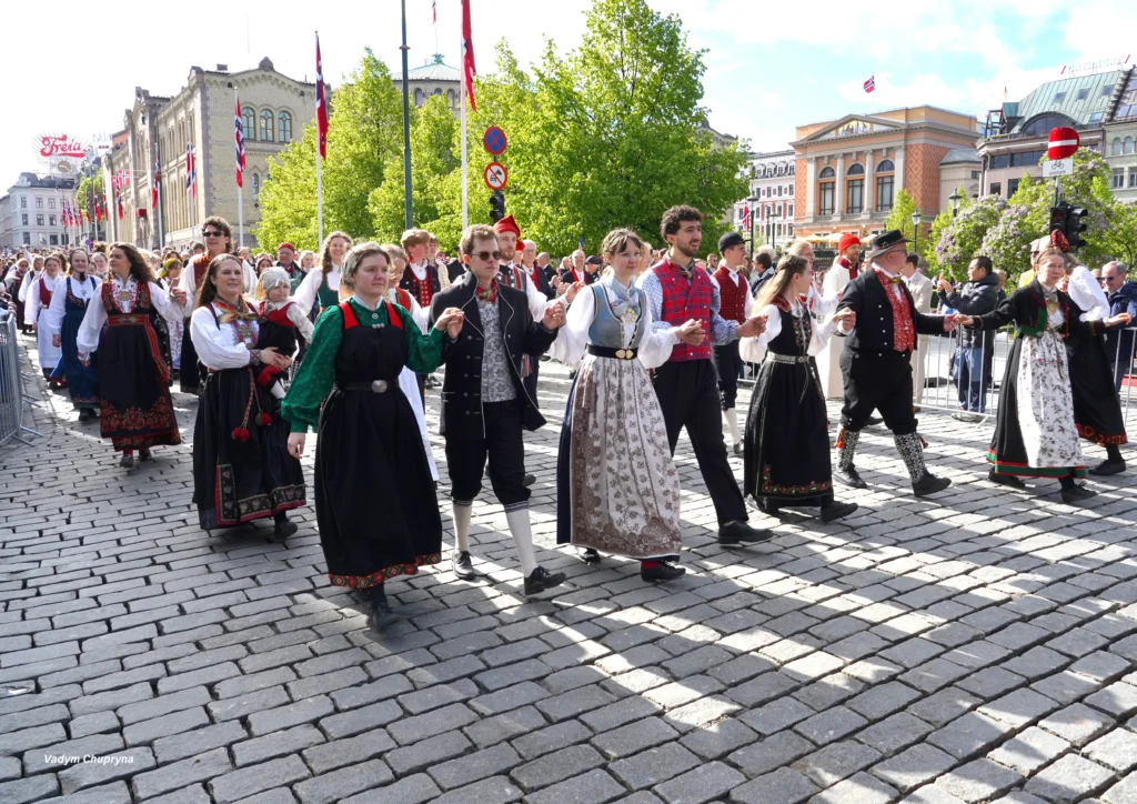 Festive parade crowd celebrating Constitution Day in Oslo Norway on May 17th 2026
