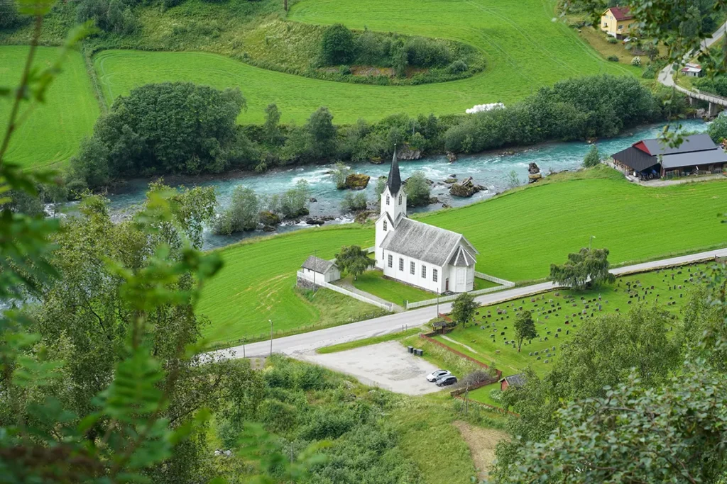 Organ Kaare Nordstoga at Fortun church, wide view, Norway 2026. Photo by Vadim Chuprina.