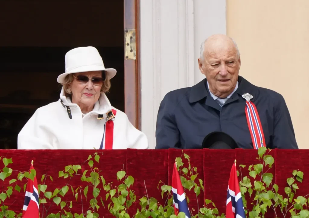 King Harald V and Queen Sonja at Royal Palace on May 17th 2026.